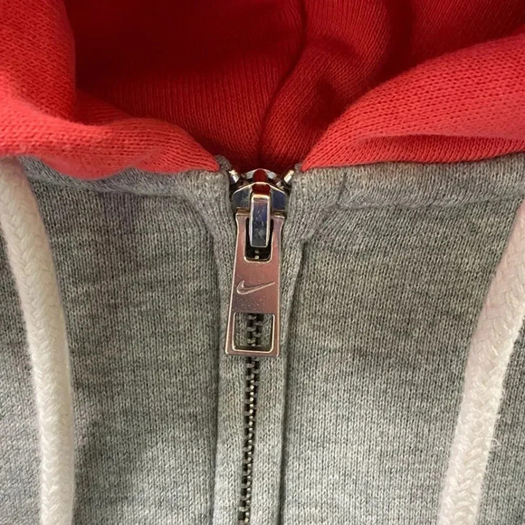 Nike Full Zip Hoodie Juniors Sz Medium Peach/Gray - Picture 4 of 4